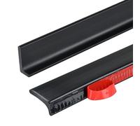 2M Barriera Doccia Ferma Acqua Silicone Doccia Autoadesivo Bordo Vasca da Bagno Barriera per Doccia Bordo per Piatto Doccia Paratie Antiallagamento per Cucina Bagno Toilette,Nero