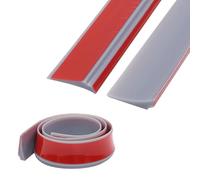 2M Barriera Doccia Ferma Acqua Silicone Doccia per Barriera Stop Acqua Soglia Striscia di Ritenzione Bagno Arresto Doccia Autoadesivo, Grigio (4.5 cm larghezza, Due adesivi di supporto)