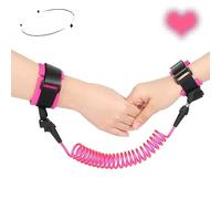 2M Bracciale Sicurezza Bambino, Braccialetto Anti-Smarrimento, 360 °Girevoli Cavo di Sicurezza per Bambini, Polso Flessibile Bambino, Per Bambino Bracciale Sicurezza Bimbi Per Strada, Rosa