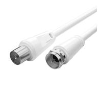 2m Cavo Coassiale Antenna F Connettore Maschio Plug to RF M-Maschio, Adattatore Versatile per Satellitare, TV, HDTV, Radio, DVD, DVB-T2, DVB-C, DVB-S, CCTV, Ampia Banda Passante, Schermatura Efficace