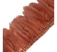 2m Frange Di Piume,Soffici Piuma d'Oca Frange Rifiniture,Bordo In Piuma d'Oca Fatto a Mano Larghezza 15-20cm Piuma d'Oca Striscia Per Fai Da Te Costume Cucire Scialle Gonna Halloween Decorazione
