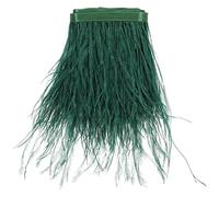 2m Frangia Piume Di Struzzo Verde Nerastro Metri Per Decorazioni Fai Da Te Costumi E Abbigliamento Materiale Morbido Pelucchi