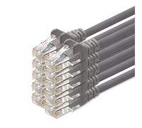 2m - gris - 10 pièces - CAT5 Câble Ethernet Set - Câble Réseau RJ45 | câble de Patch | LAN Câble |CAT 5e |100 MHz | compatible avec CAT 6 / CAT 6a / CAT 7