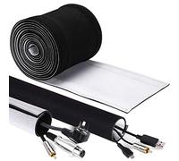 2M Guaina per Cavi, GeeRic Manicotto di Cavi DIY Cavi Organizzatore Tagliabili Fascette Stringicavo Regolabile per TV, PC,Casa,Uffico