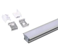2M Kit Montaggio Con Diffusore Per LED Strappo da Incasso 2000X24X14.2Mm Argento