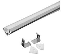 2m Kit Montaggio Con Diffusore per Striscia LED Angolo 2000x19x19mm Bianco