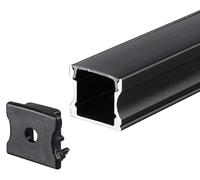 2M Kit Montaggio Con Diffusore Per Striscia LED Superficie 2000X17.2X14.4Mm Nero