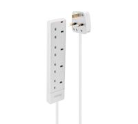 2M Mains 4 Way Gang Socket White NUOVO