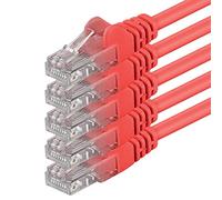 2m - rosso - 5 pezzi - Rete Cavi Cat6 CAT 6 | 250MHz | non contiene alogeni | compatibile con CAT 5e / CAT6a / CAT7 | 10 / 100 / 1000 / 10000 Mbit / s | per switch, router, modem, Patchpannel, Access Point, pannelli di permutazione