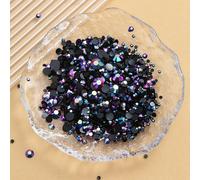 2mm-6mm Assortimento di dimensioni, 2000 pezzi/confezione di strass in resina piatti rotondi, colori caramella gelatina AB brillanti, gemme per arte di unghie fai-da-te, perline gioiello adesive DMC,