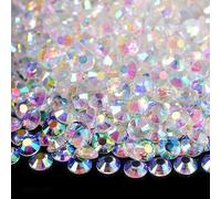 2mm-6mm Rotondi Non Hotfix Glitter Bling Manicure Strass Argento Flatback Resin Strass Colla Su Perline Nailart Gemme per Unghie Fai da Te-clearAB-5mm 1500 pezzi