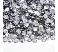 2mm-6mm Rotondi Non Hotfix Glitter Bling Manicure Strass Argento Flatback Resin Strass Incolla Su Perline Nailart Gemme Per Unghie Fai Da Te-Cristallo-Argento-5mm 1500 pezzi