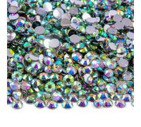 2mm-6mm Rotondi Non Hotfix Glitter Bling Manicure Strass Argento Flatback Resin Strass Incolla Su Perline Nailart Gemme Per Unghie Fai Da Te-Crystal AB-Argento-6mm 500 pezzi