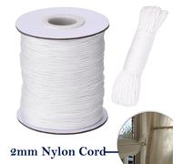 2mm Bianco Nylon Cordino Intrecciato Coulisse Nylon Tubazioni Corde 1-250 Metri
