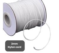 2mm Nylon Cordino Intrecciato Bianco per Alluminio Cieco Ombra Luce Tira Arti &