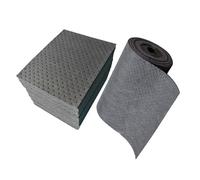2mm Rotolo Tappeti Assorbenti Universali Olio Grigio In Polipropilene Riutilizzabile Fluidi A Base Olio Acqua Adatto Uso Interno/esterno Officine Fabbriche Garage(Size:100pcs+0.4*50m,Color:Pad+Rotolo)
