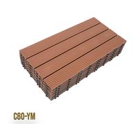 2mq (11 pezzi) di Pavimento Quadrotte in decking WPC da esterno 60X30cm (sp.2cm) inclusa struttura CLICK - C60-YM