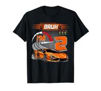 2nd Birthday Bruh Racing Car Party Outfit 2 Year Old Boys Maglietta