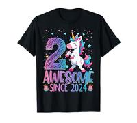 2nd Birthday Unicorn Outfit for 2 Year Old Girls Since 2024 Maglietta