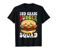 2nd Grade Burger Squad Funny Elementary Foodie Design Maglietta