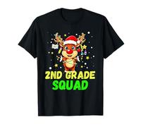 2nd Grade Squad Reindeer Xmas Teacher Student Christmas Maglietta