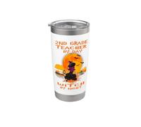 2nd Grade Teacher By Day Witch By Night Halloween Costume Bicchiere termico in acciaio inox doppia parete