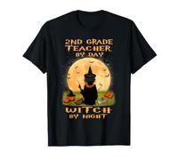 2nd Grade Teacher By Day Witch By Night Halloween Costume Maglietta