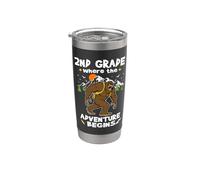 2nd Grade Where The Adventure Begins Back To School Bigfoot Bicchiere termico in acciaio inox doppia parete