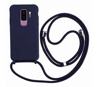 2ndSpring Cover con Collana Compatibile con Samsung Galaxy S9 Plus,Case con Laccio per Il Collo Custodia con Cordino,Soft Silicone Blu