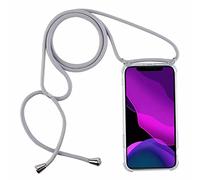 2NDSPRlNG Cover con collana compatibile con Oppo Find X3/Find X3 Pro 5G, cordino in corda con ciondolo, trasparente, colore: Grigio