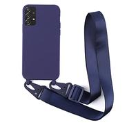 2NDSPRlNG Cover con collana compatibile con Samsung Galaxy A52 4G / 5G / A52s 5G, cordino in corda, ciondolo custodia in silicone morbida, colore: Blu