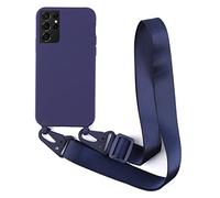 2NDSPRlNG Cover con Collana Compatibile con Samsung Galaxy S21 Ultra,Case con Laccio per Il Collo Custodia con Cordino Soft silicone Case,Blu
