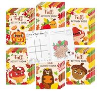 2ooya Libri di attività autunnali per bambini, 24 pezzi, mini giochi a tema autunnale, set di libri da colorare sfusi fai da te per disegno artistico labirinti ricerca di parole giochi Scramble per il