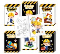 2ooya Mini libri da colorare per bambini - 24 pezzi Bulk Builder Worker Theme Coloring Booklet Construction DIY Art Drawing Book per bambini bomboniere regali aula ricompensa attività domestica