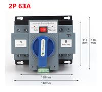 2P 63A MCB Type Dual Power automatico di trasferimento a doppia alimentazione