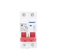 2P DC 1000V Solar Circuit Breaker Battery Switch 6A 10A 16A 20A 25A 32A 40A 50A 63A DC MCB for Photovoltaic PV System EKFBQBGW(6A)
