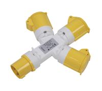 2P+E 3-Way Adattatore 110V - Sealey WSTWA Nuovo