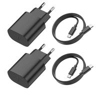 2Pack 25W Caricatore USB C Rapido per Samsung Galaxy S25/S24/S23/S22/S21/S20/A15/A14/A13/A33/A34/A23/A53/A52, Alimentatore USB C Presa Spina Fast Charger Type C per Caricabatterie Samsung Con 2M Cavo
