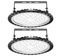 2Pack 300W LED UFO, Papasbox Proiettore Faretto 30000LM LED Lampadario, Lampada Interni Industriale Bianca 6000K, Impermeabile IP65 Fari Risparmio Energetico Faretto Angolo del Fascio 120 ° LED Luce