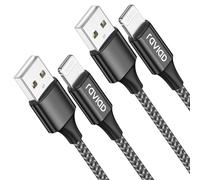 [2Pack 3M] Caricabatterie Certificato MFi Carica Rapida Nylon Cavo per iPhone 13/12/11/11 PRO/X/XS/XS Max/XR/8/8 Plus/7/7 Plus/6s/6s Plus/6/6 Plus/5c/5s/5 - Nero