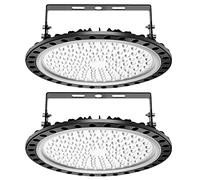 2Pack 500W LED UFO, Papasbox Proiettore Faretto 50000LM LED Lampadario, Lampada Interni Industriale Bianca 6000K, Impermeabile IP65 Fari Risparmio Energetico Faretto Angolo del Fascio 120 ° LED Luce