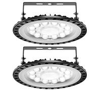 2Pack 50W LED UFO, Papasbox Proiettore Faretto 5000LM LED Lampadario, Lampada Interni Industriale Bianca 6000K, Impermeabile IP65 Fari Risparmio Energetico Faretto Angolo del Fascio 120 ° LED Luce