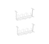 2pack-cable Management Under Desk Tray,under Desk Cable Organizers for Wire Management.32cm Under Desk Cord Organizer with Clamp Mount System F