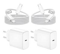 2Pack Caricatore USB C 45W Rapido Presa USB C Caricabatterie Rapido con Cavo Usb c 2 Metri per Samsung Galaxy S26 S25 Ultra S26 S25 S24 S23 S22 S21/S20/S10/Note20/A73/A53,Z Fold 7 6 5, iPhone 17/16/15