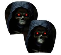 2Pack Ghost Face Headrest Covers,Scary Headrest Covers For Car,Soft Stretch | Spooky Headrest Covers For Cars, Funny Washable Breathable Face Car Head Rest Cover - Universal Auto Interior Decoration
