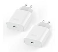2Pack iPhone Caricatore, 20W USB C Rapido Alimentatore, Certificato MFi Caricabatteria Presa per iPhone 17/16/16 Plus/16Pro/16 Pro Max/15/14/13/12/11/SE/XS/XR/8/iPad Air/AirPods, Type C Caricabatterie