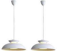 2Pack Light Industriale a Sospensione, Lampada a Sospensione Bianca con tonalità Metallica Martellata, lampade a Sospensione compatibili con l'isola della Cucina, Lampada lampadaria Il lampadario