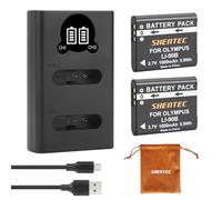 2Pack Shentec 3.7V 1600mAh Li-90B Li-92B batteria e caricatore per Olympus batteria TG-7, TG-6, TG-5, SH-1, SH-2, SP-100 IHS, Tough TG-1 TG-3,TG-4, iHS, TG-2 iHS, SH50 iHS