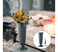 2Pack Vaso per Tombe Fiori Artificiali con Paletto e Base in Plastica Vasi per