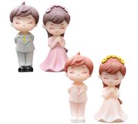 2Paia Decorazioni Coppia Sposi PVC Per Torte E Matrimonio